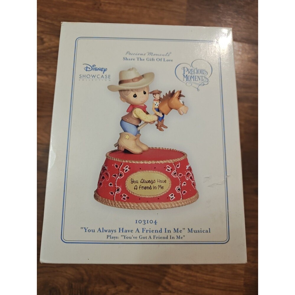 Open Box Disney Precious Moments Toy Story Music Box “You’ve Got A Friend In Me"